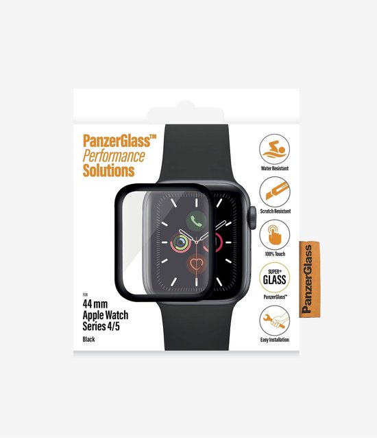 PanzerGlass voor Apple Watch Series 4/5/6/SE 44 mm - Zwart