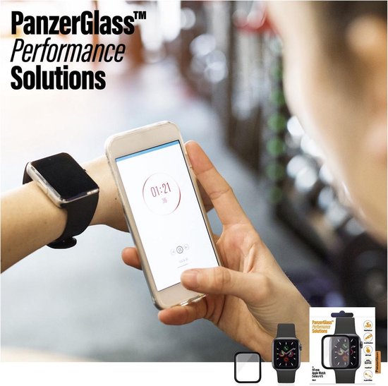 PanzerGlass voor Apple Watch Series 4/5/6/SE 44 mm - Zwart