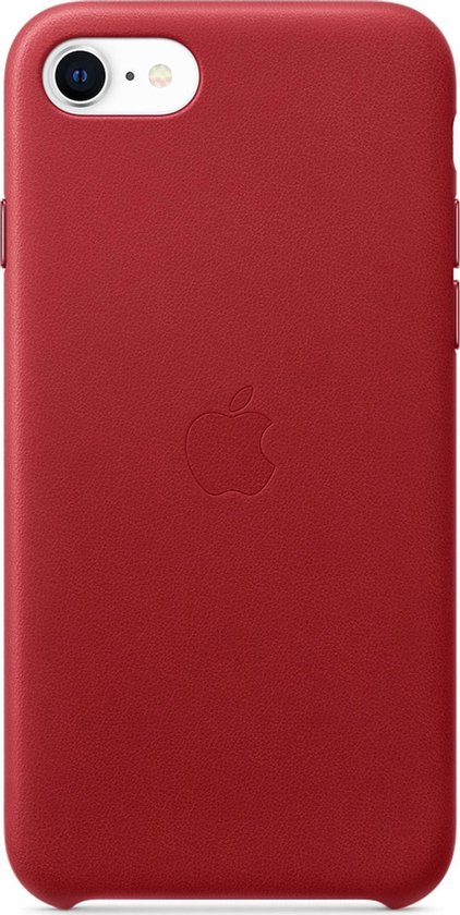 Apple iPhone SE 2020 Leather Back Cover RED - Rood
