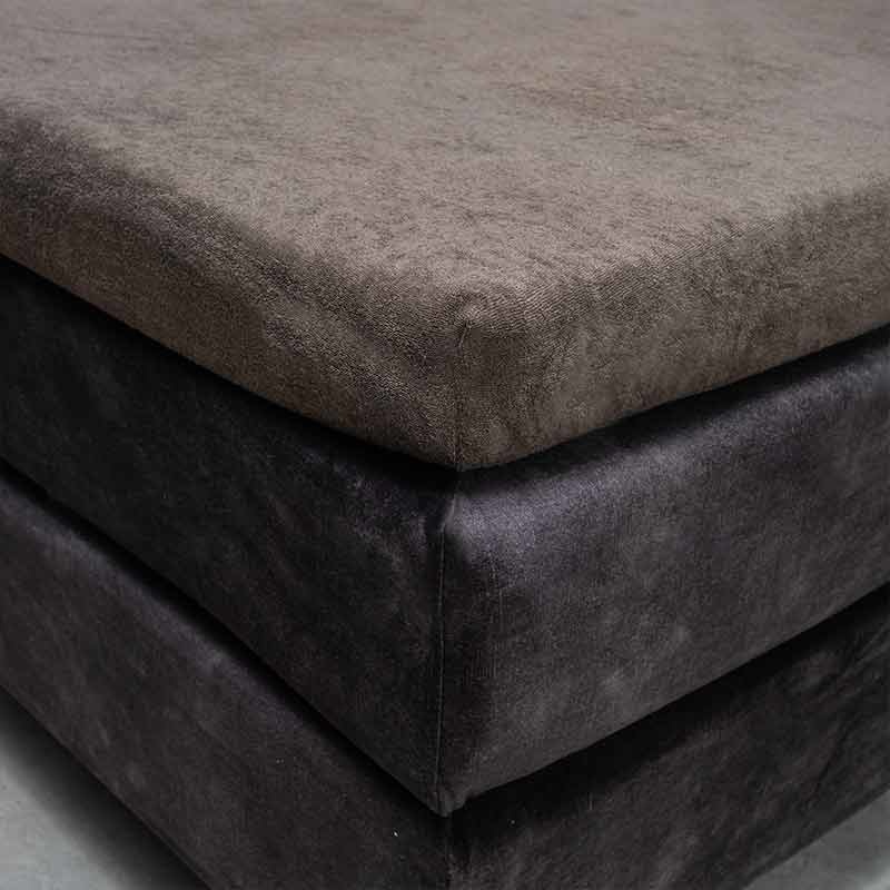 Fresh & Co Luxe Badstof Splittopper Hoeslaken Kleur: Taupe, 200x200/210/220 - Grijs