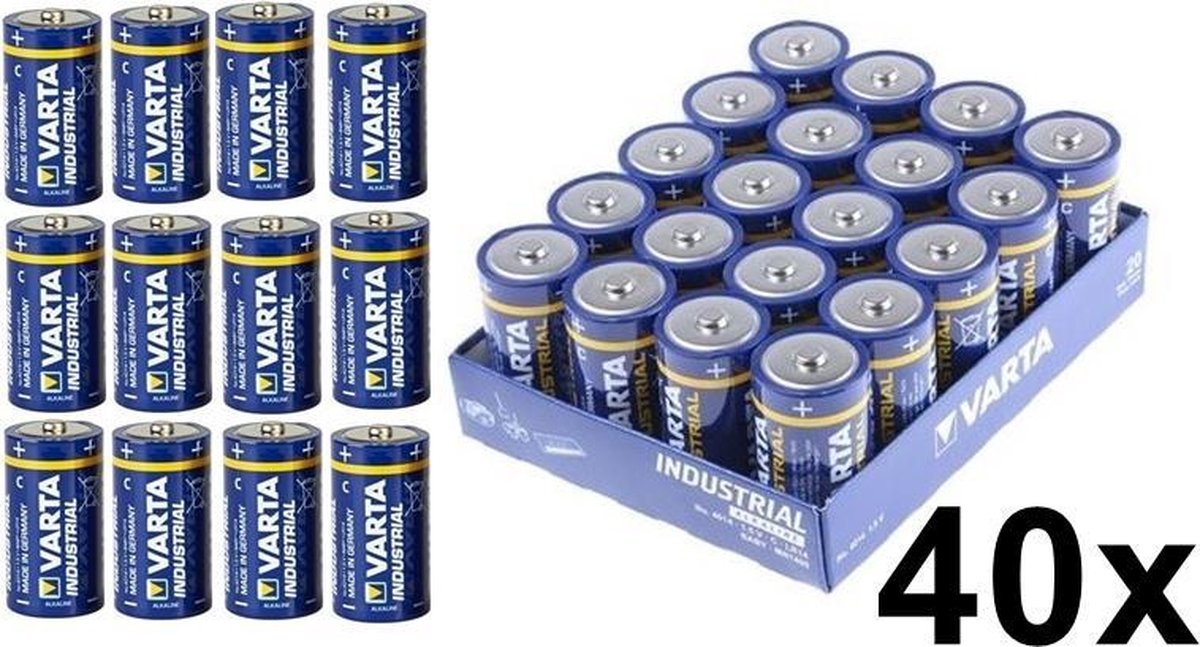 Varta 40 Stuks - Industrial Lr14 C Alkaline Batterij 7800mah