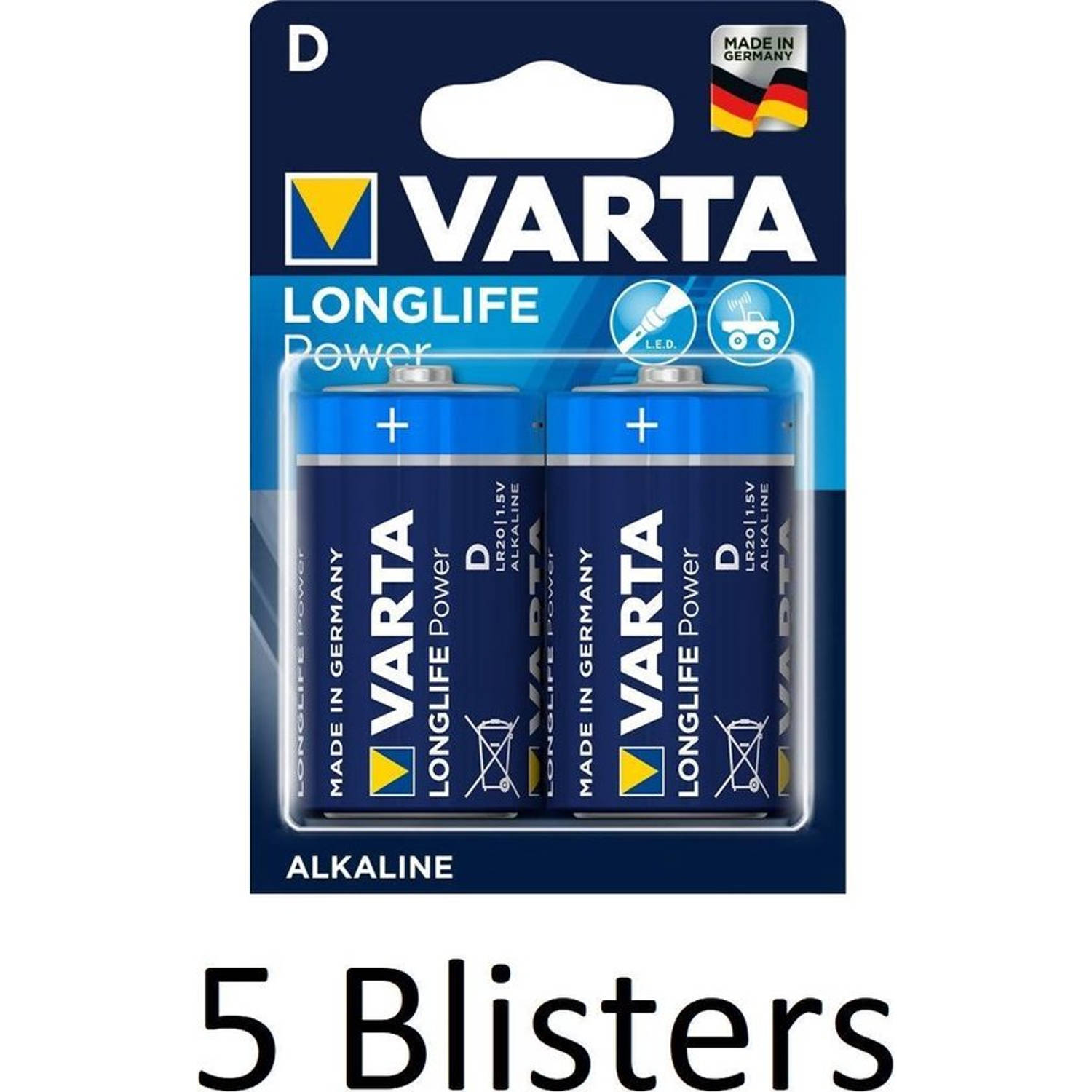 Varta 10 Stuks (5 Blisters A 2 St) Longlife Power D Batterijen