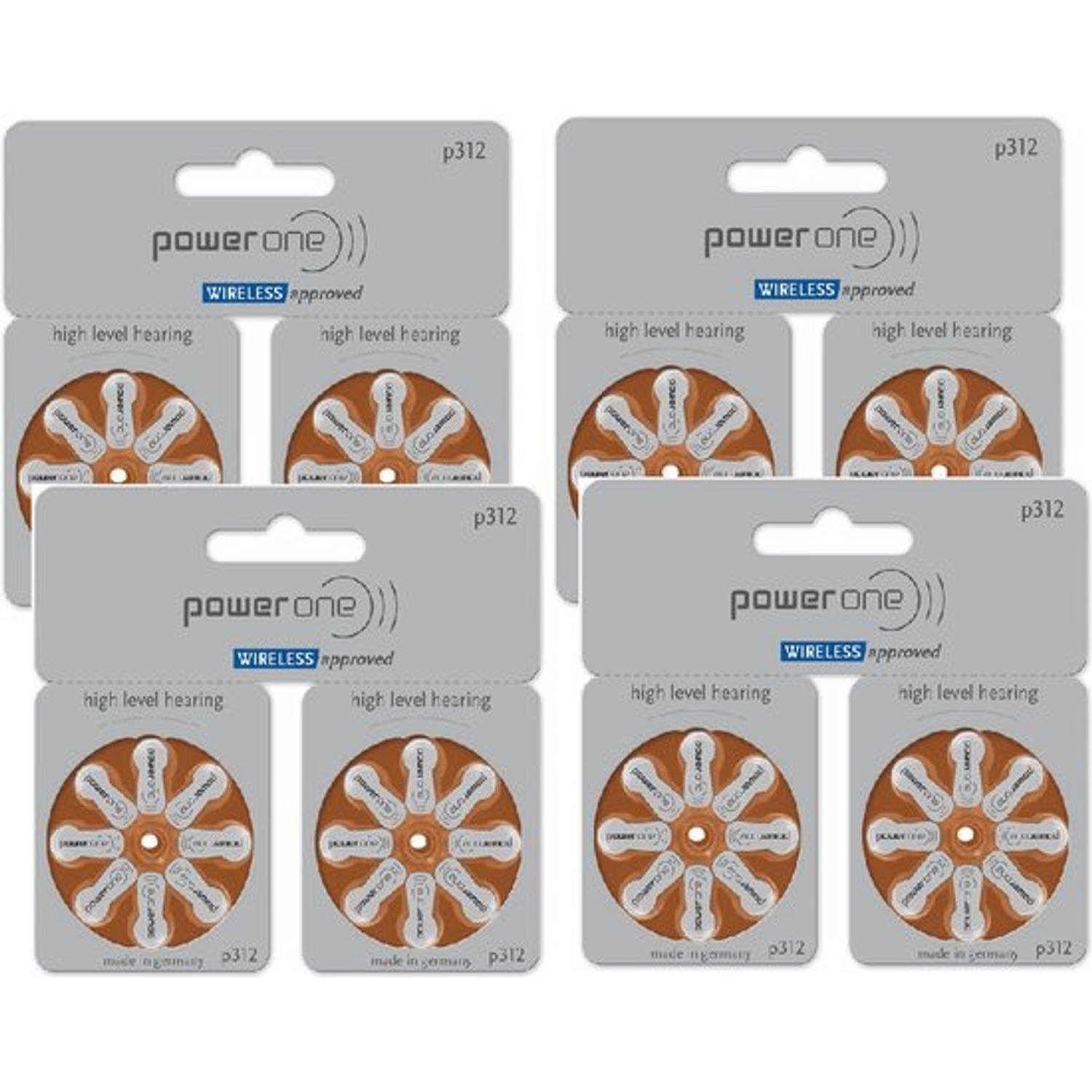 Varta Power One By Gehoorapparaat Batterijen - 64 Stuks - P312 / Pr312 / Pr41