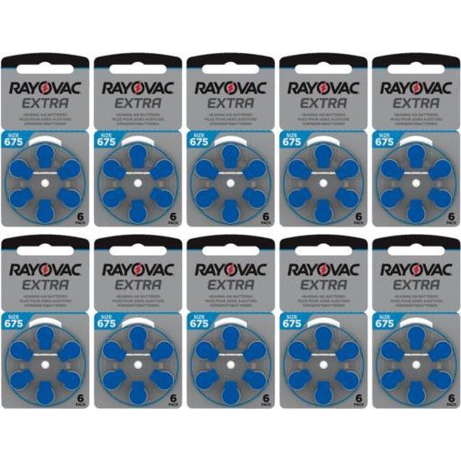 RAYOVAC Extra Hoorbatterijen 675 Blauw 60 Pack