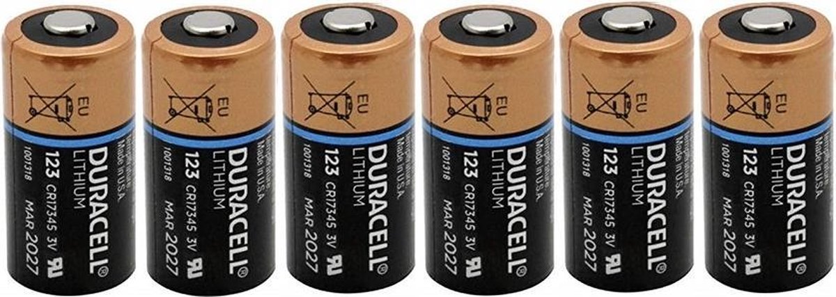 Duracell 6 Stuks Cr123 3volt Lithium Batterijen