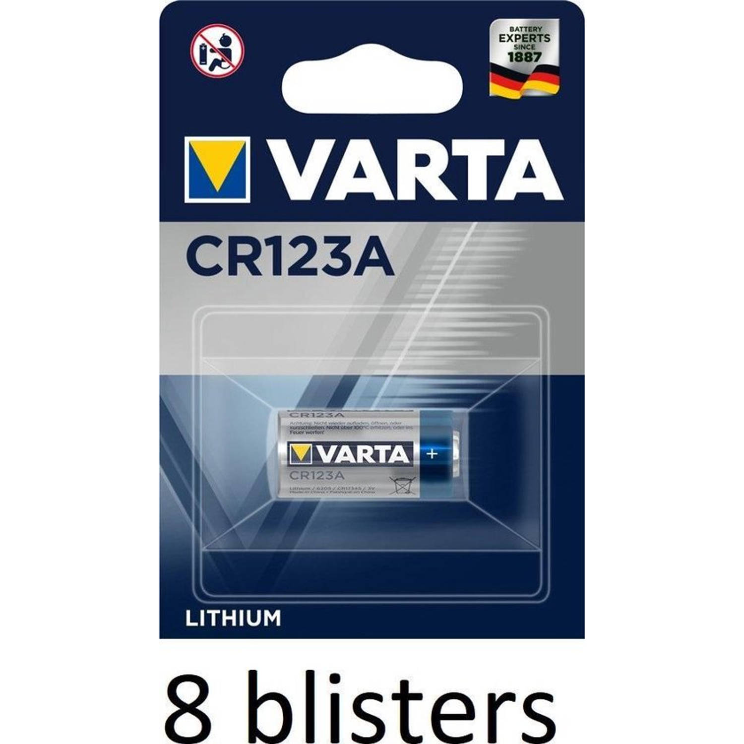 Varta 8 Stuks (8 Blisters A 1 St) Cr123a Wegwerpbatterij Lithium