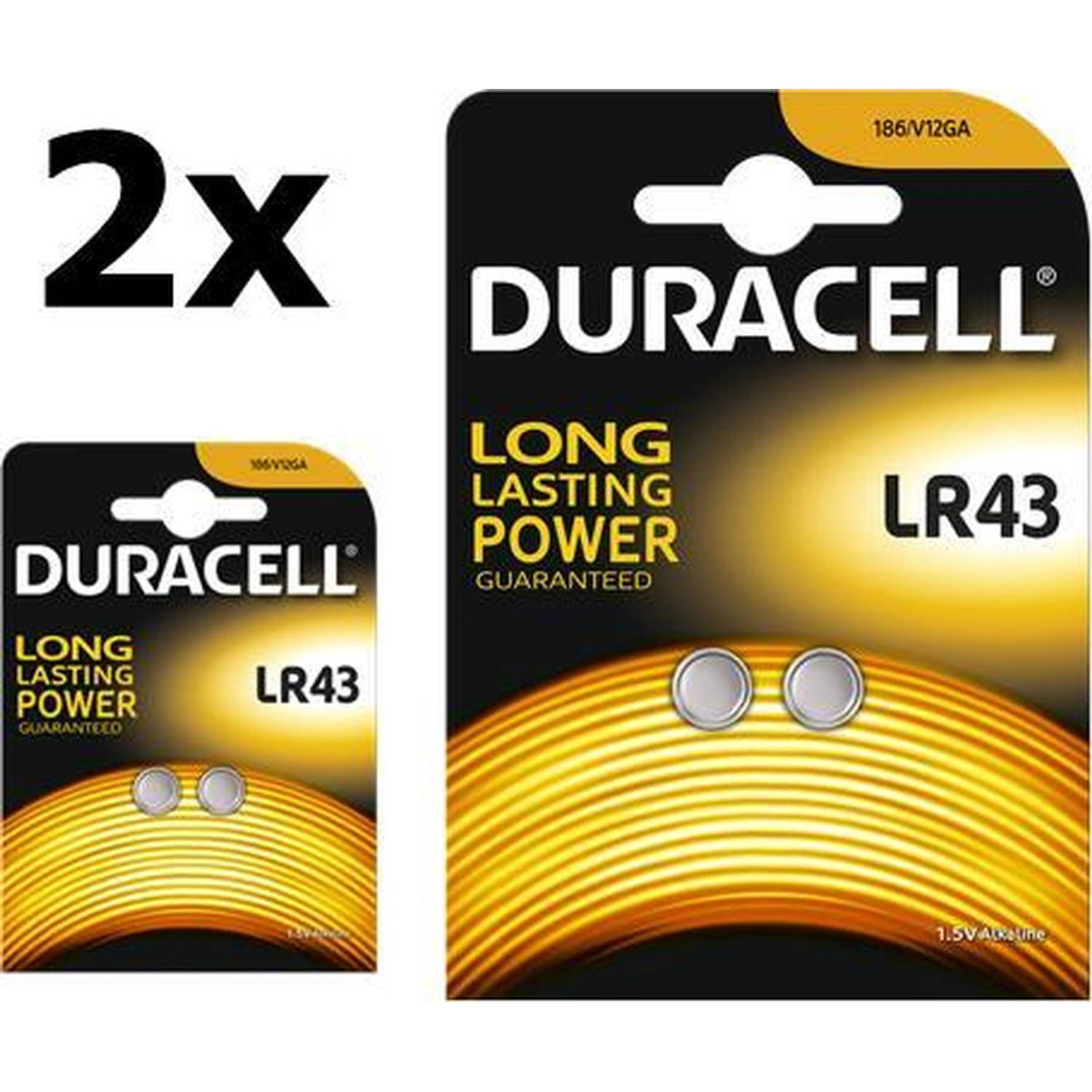Duracell 4 Stuks (2 Blisters A 2st) - G12 / Lr43 / 186 Batterij