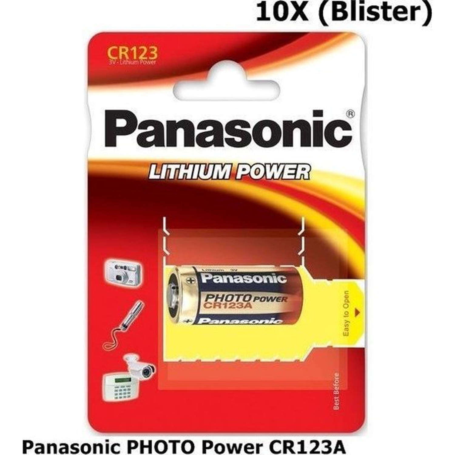 Panasonic Lithium Power Cr123a Blister Lithium Batterij - 10 Stuks