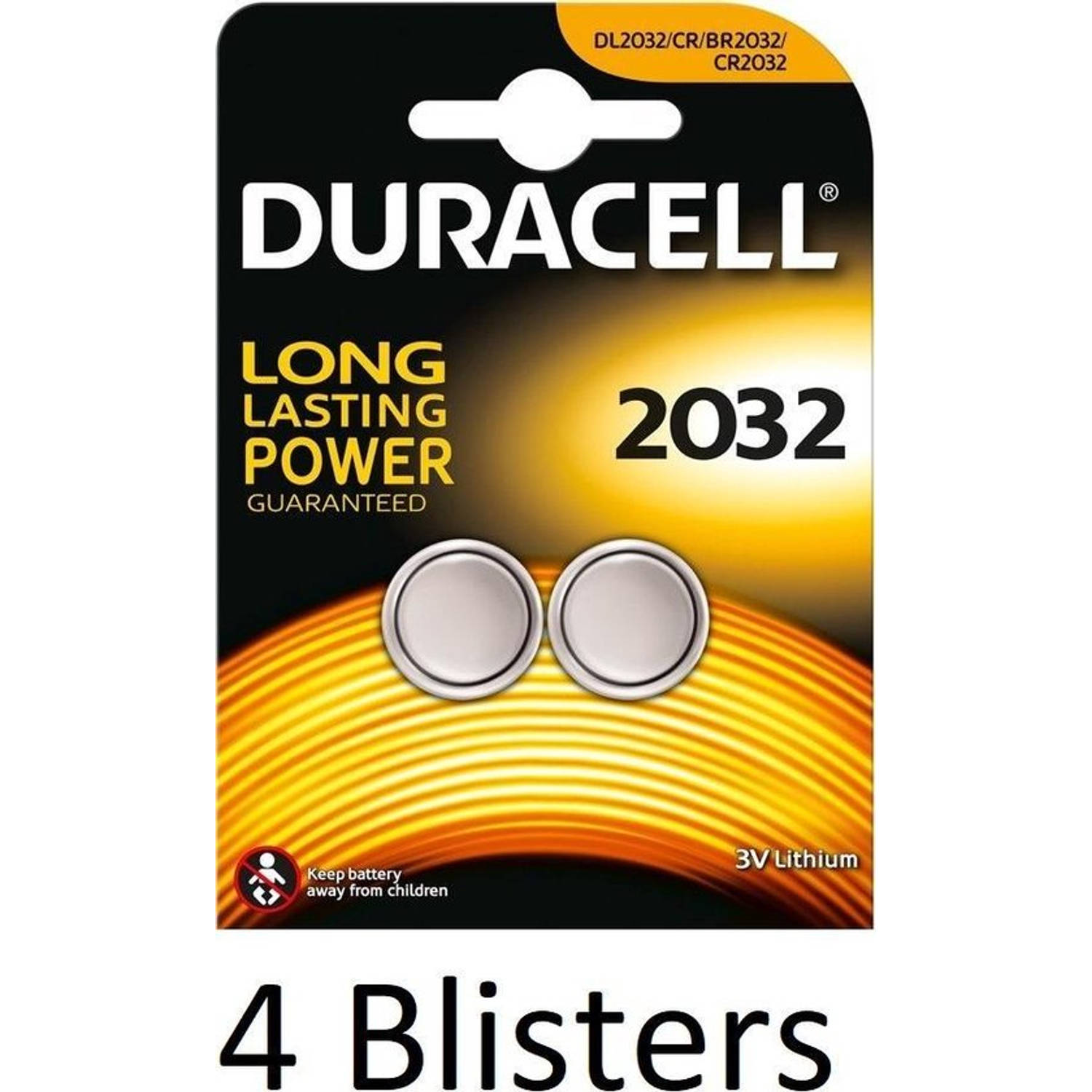Duracell 8 Stuks (4 Blister A 2 St) Dl2032 Knoopcelbatterij