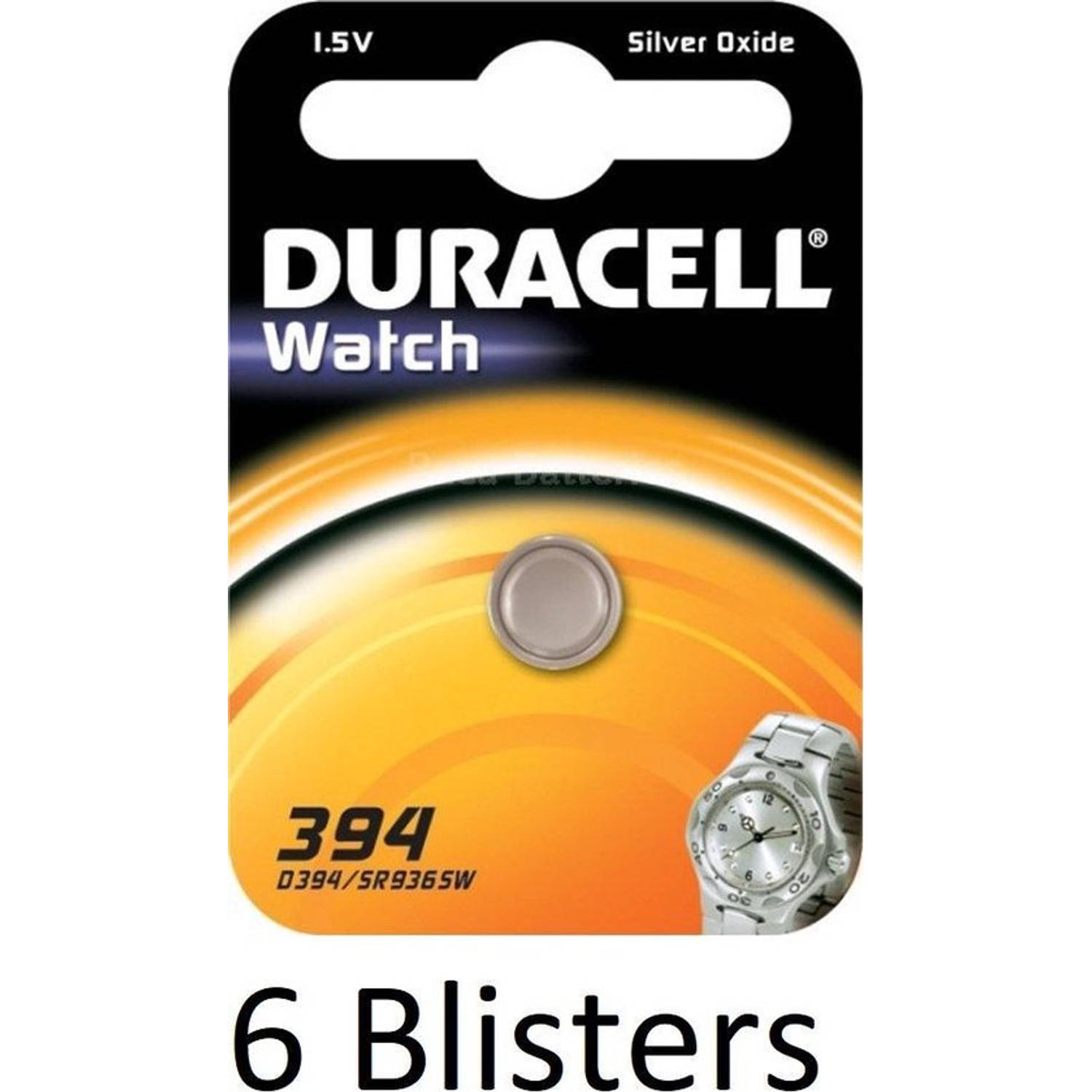 Duracell 6 Stuks (6 Blisters A 1 St) Knoopbatterij 394 Sbl1