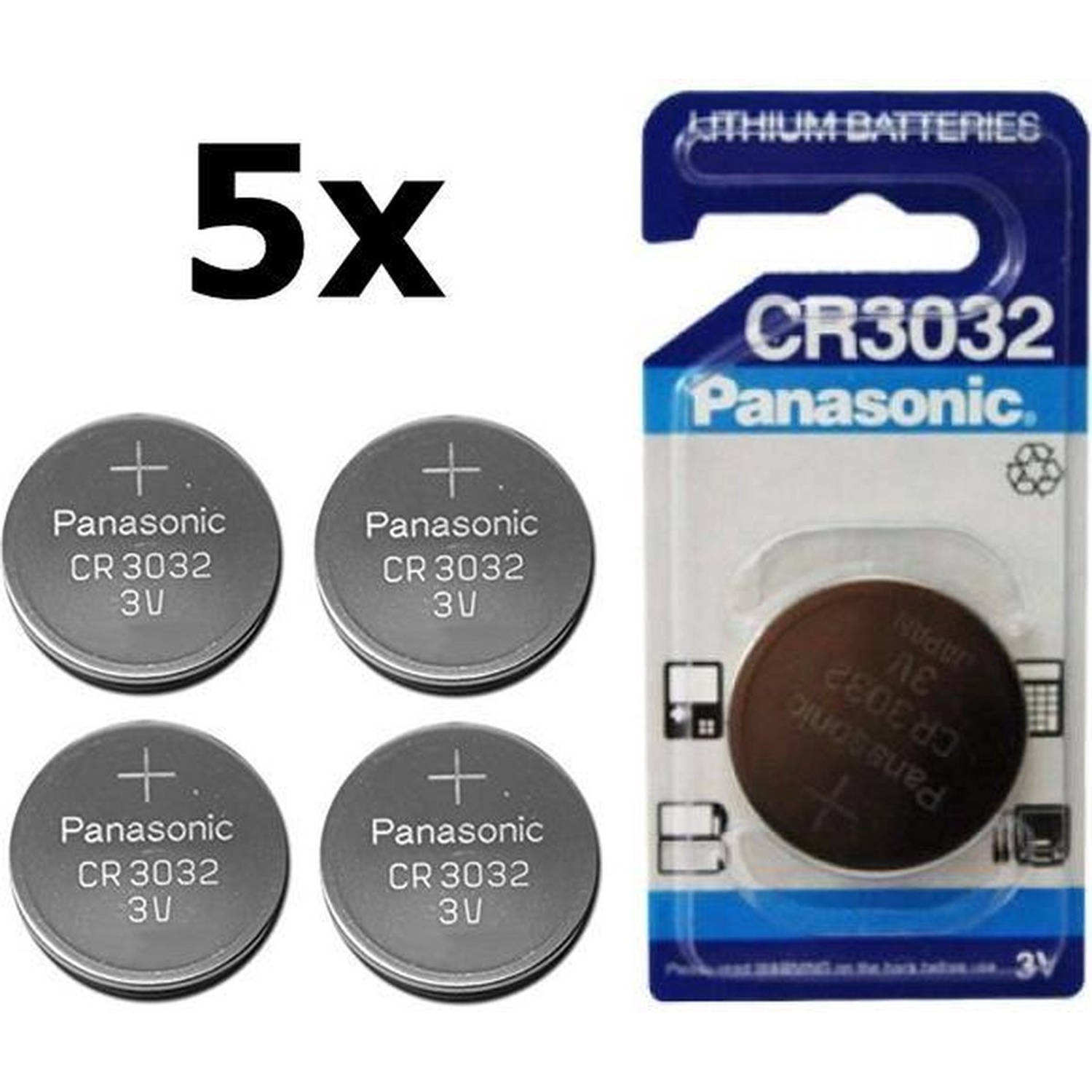 Panasonic 5 Stuks - Lithium Cr3032 500mah 3v Knoopcel Batterij
