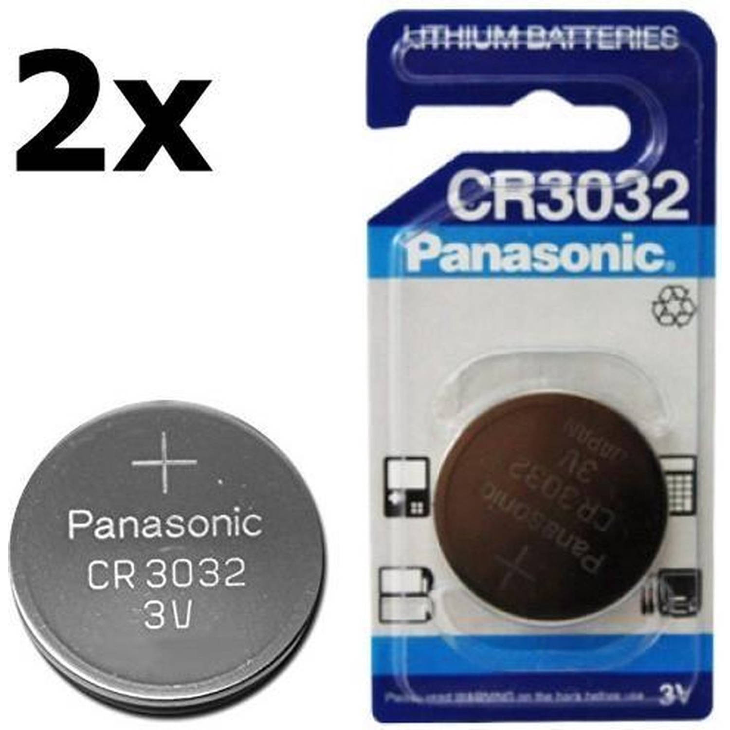 Panasonic Lithium Cr3032 500mah 3v Knoopcel Batterij - 2 Stuks