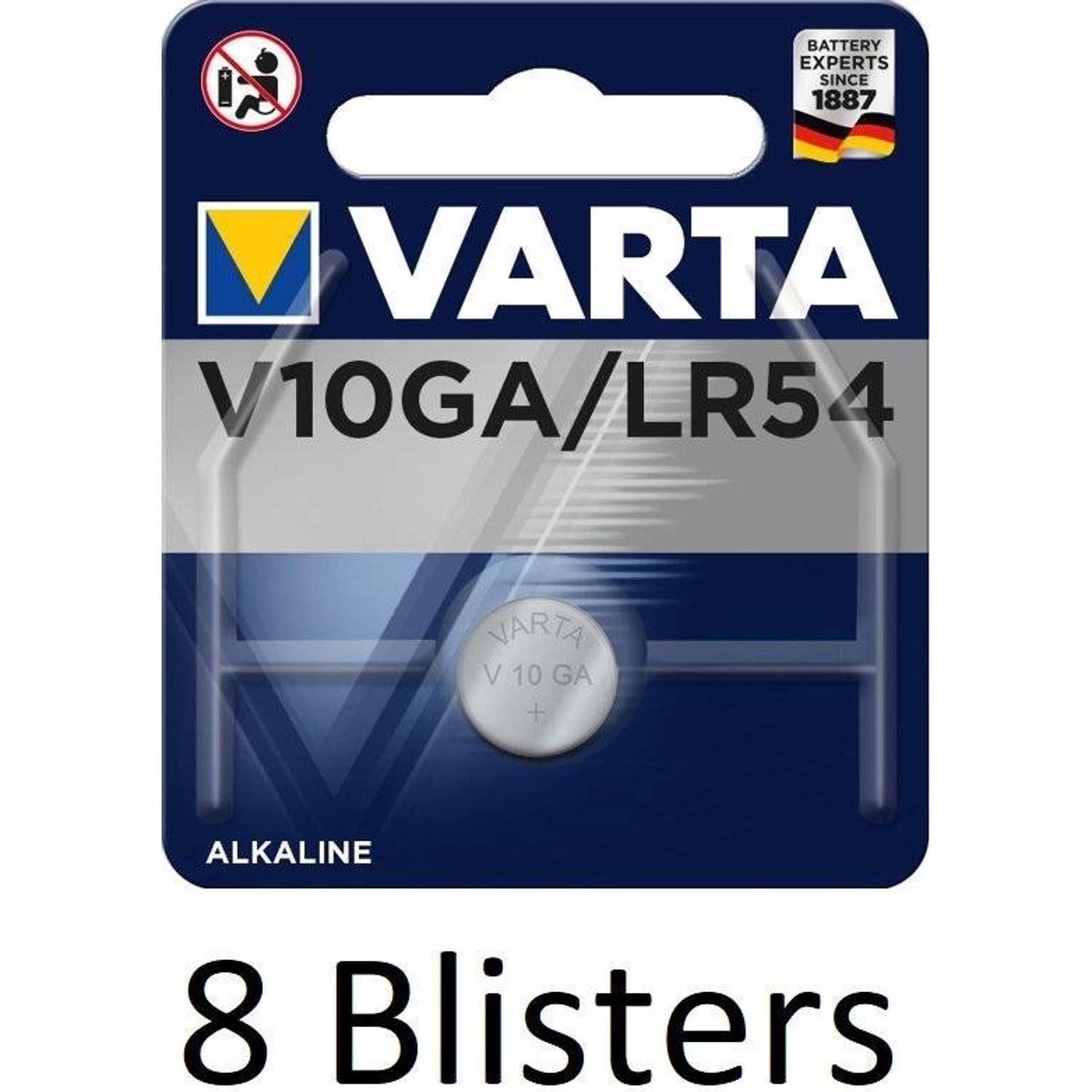 Varta 8 Stuk (8 Blisters A 1 St) V10ga Wegwerpbatterij Lr54 Alkaline