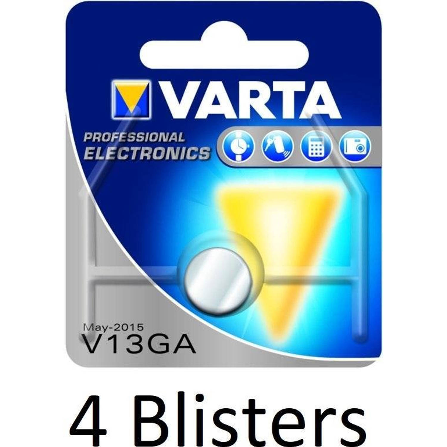 Varta 4 Stuks (4 Blisters A 1 St) Knoopcel Batterij Lr44 - High Energy Alkaline - 1,5 Volt