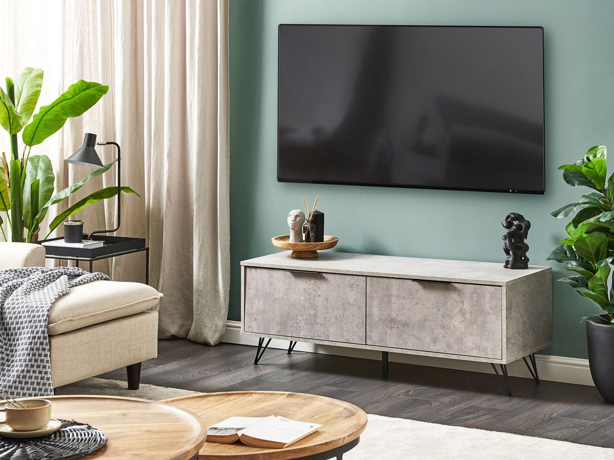 Beliani Halston - Tv-kast--vezelplaat - Grijs
