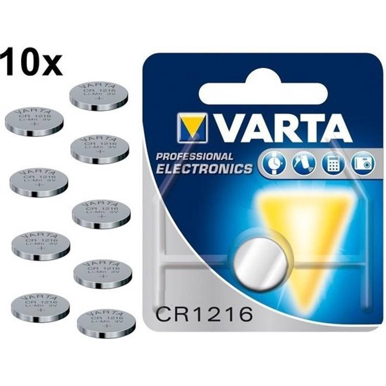 Varta 10 Stuks - Professional Electronics Cr1216 6216 25mah 3v Knoopcel Batterij