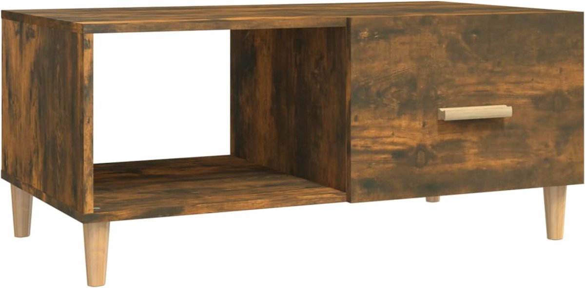 Vidaxl Salontafel 89,5x50x40 Cm Bewerkt Hout Gerookt Eikenkleurig - Marrón