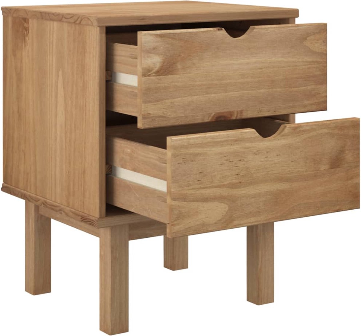 Vidaxl Nachtkastje 46x39,5x57 Cm Massief Grenenhout - Bruin