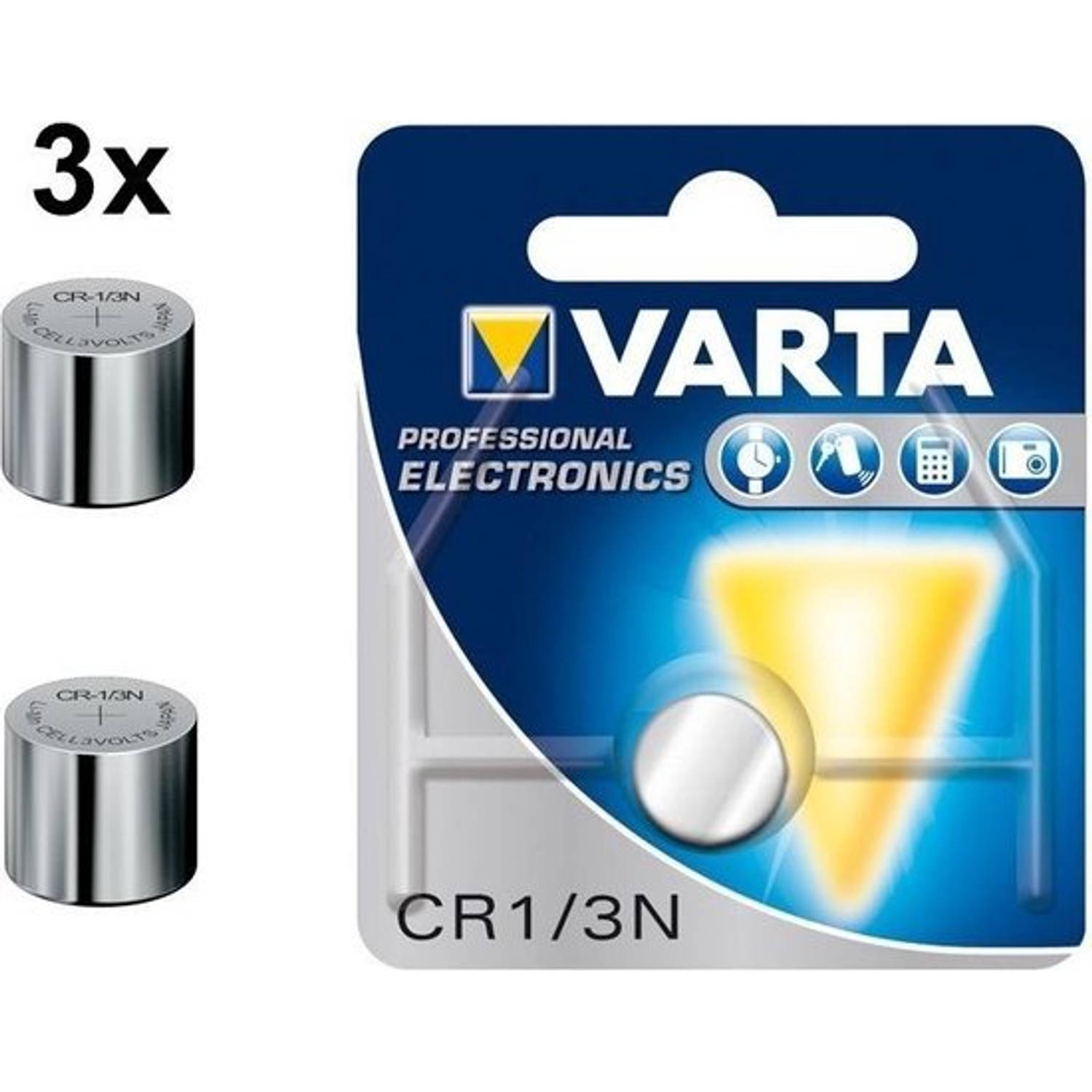 Varta 3 Stuks - Professional Electronics Cr 1/3 N 6131 170mah 3v Knoopcelbatterij