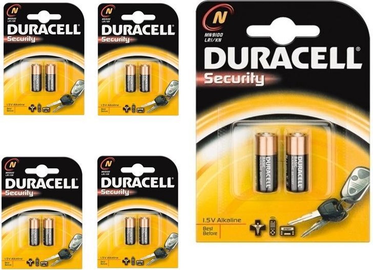 Duracell 10 Stuks (5 Blisters A 2st) - Lr1 / N / E90 / 910a 1,5 V Alkaline Batterij (Duo Pack)