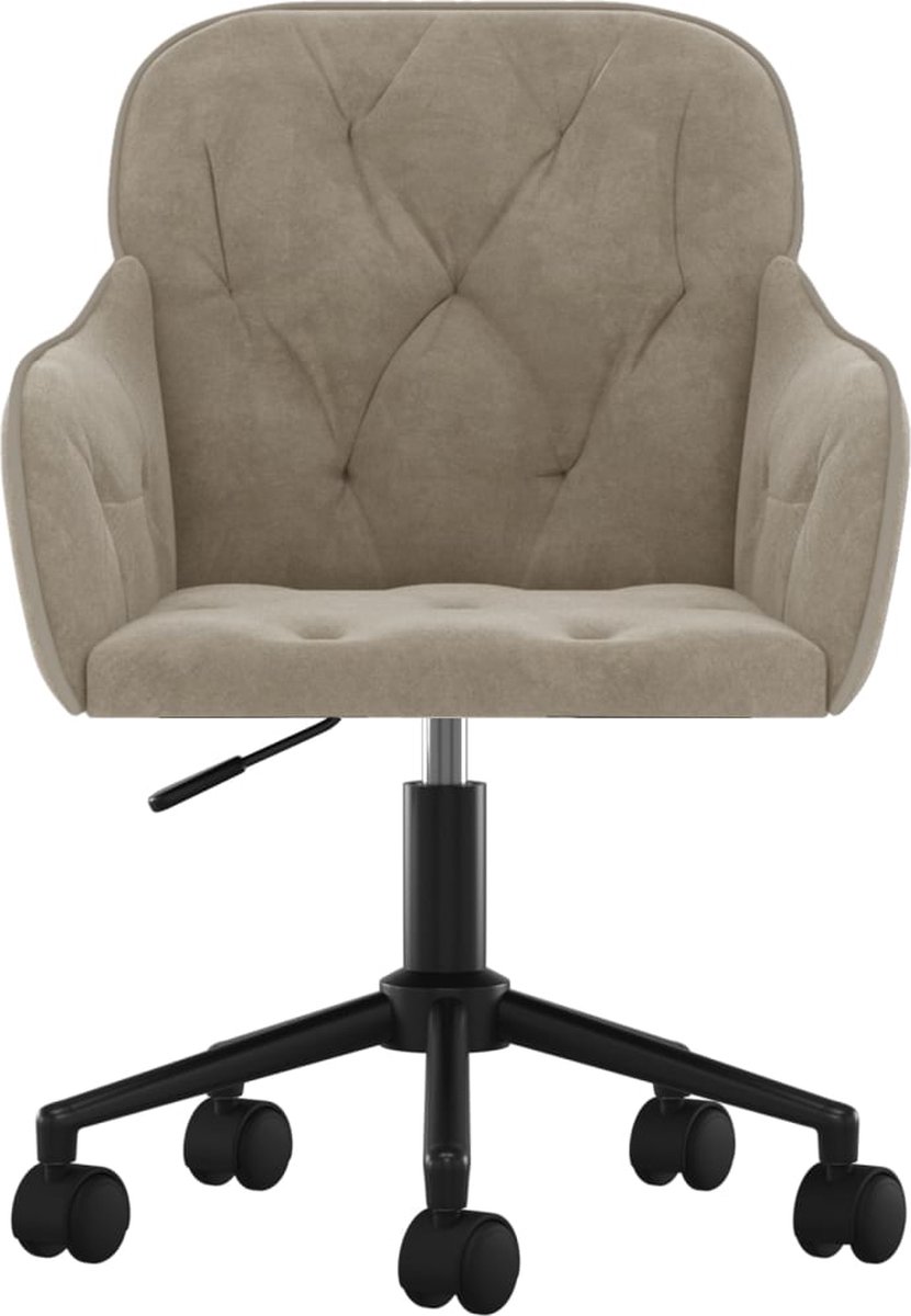 Vidaxl Kantoorstoel Draaibaar Fluweel Licht - Grijs