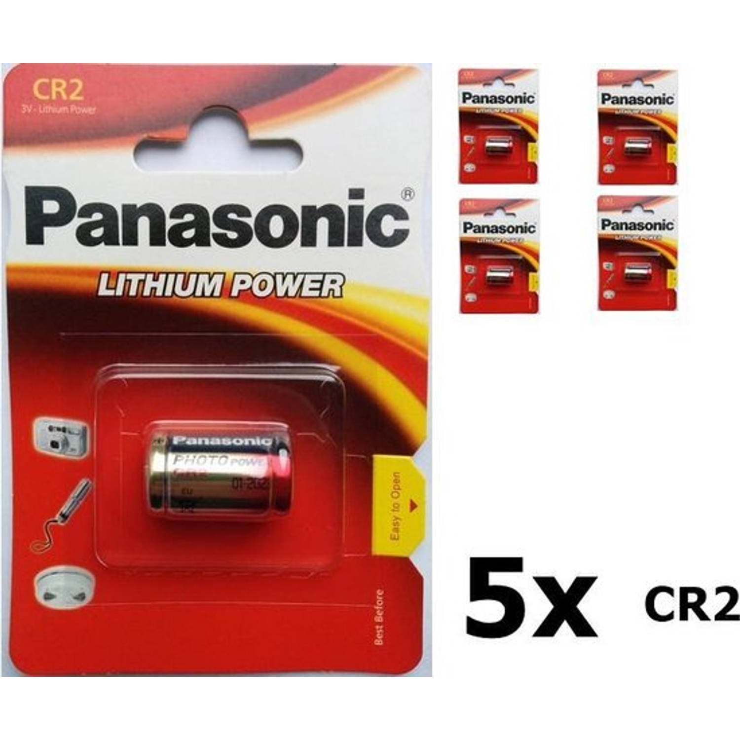 Panasonic 5 Stuks - Cr2 Blister Lithium Batterij