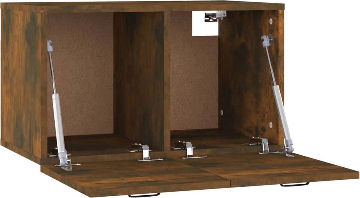 Vidaxl Wandkast 60x36,5x35 Cm Bewerkt Hout Gerookt Eikenkleurig - Bruin