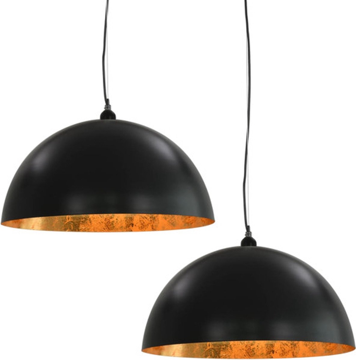vidaXL Plafondlampen 2 st halfrond E27 50 cm en goudkleurig - Negro