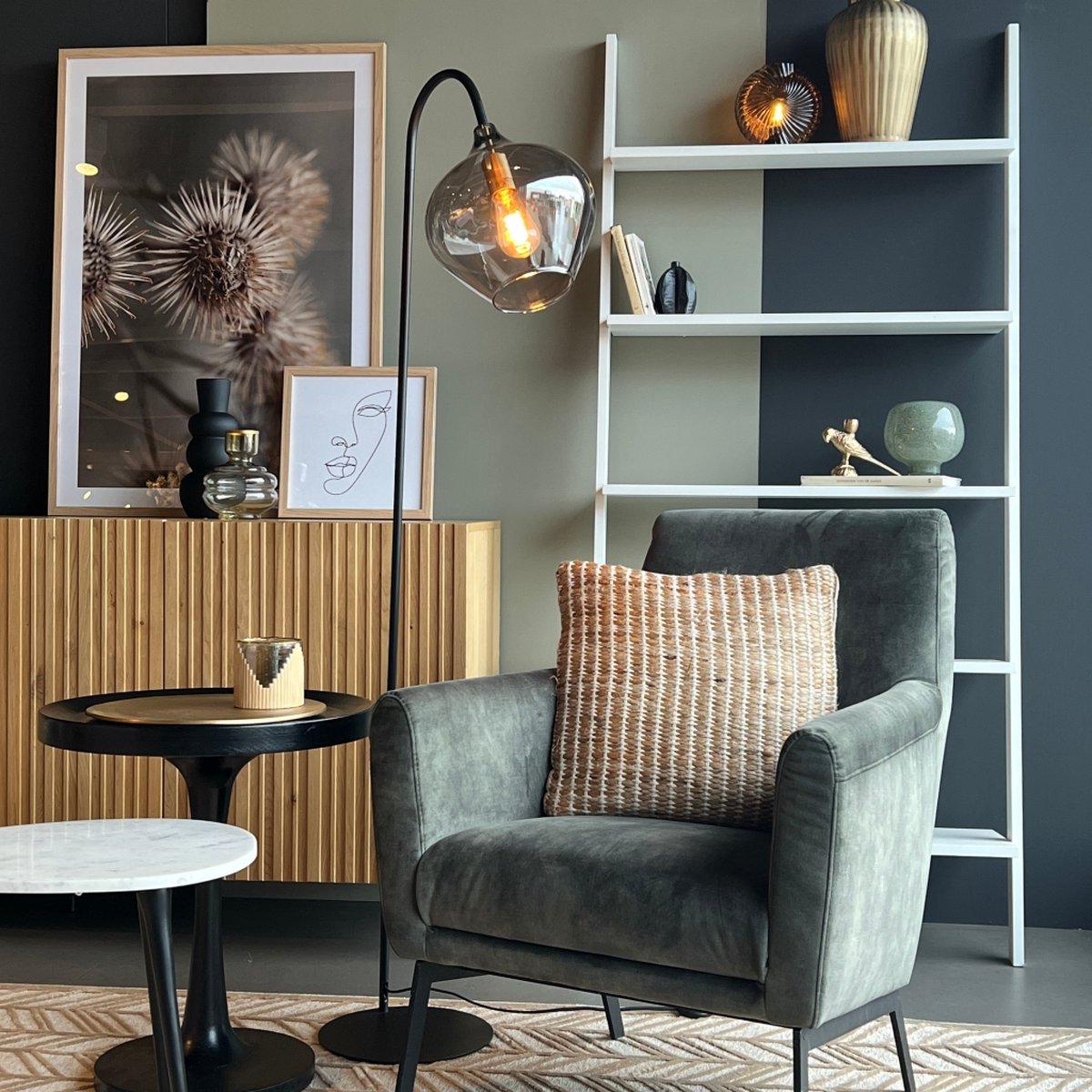 Light & Living Vloerlamp Rakel - Mat/Smoke - 28x45x160 cm - Grijs