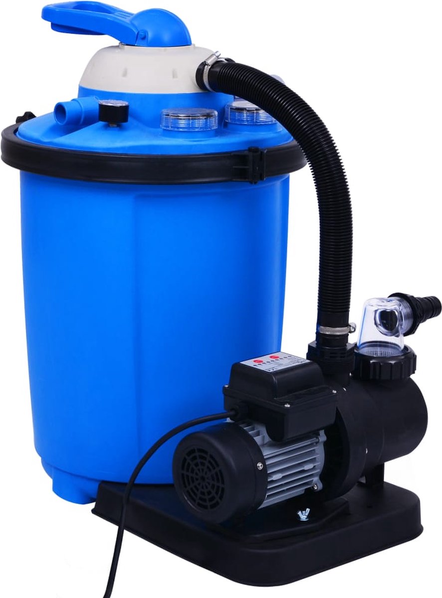 vidaXL Zandfilterpomp met timer 550 W 50 L - Blauw