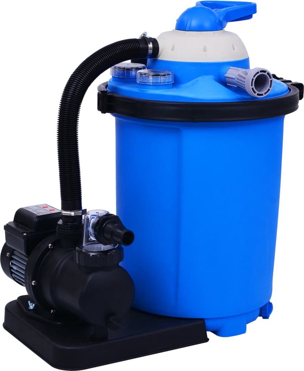 vidaXL Zandfilterpomp met timer 550 W 50 L - Blauw