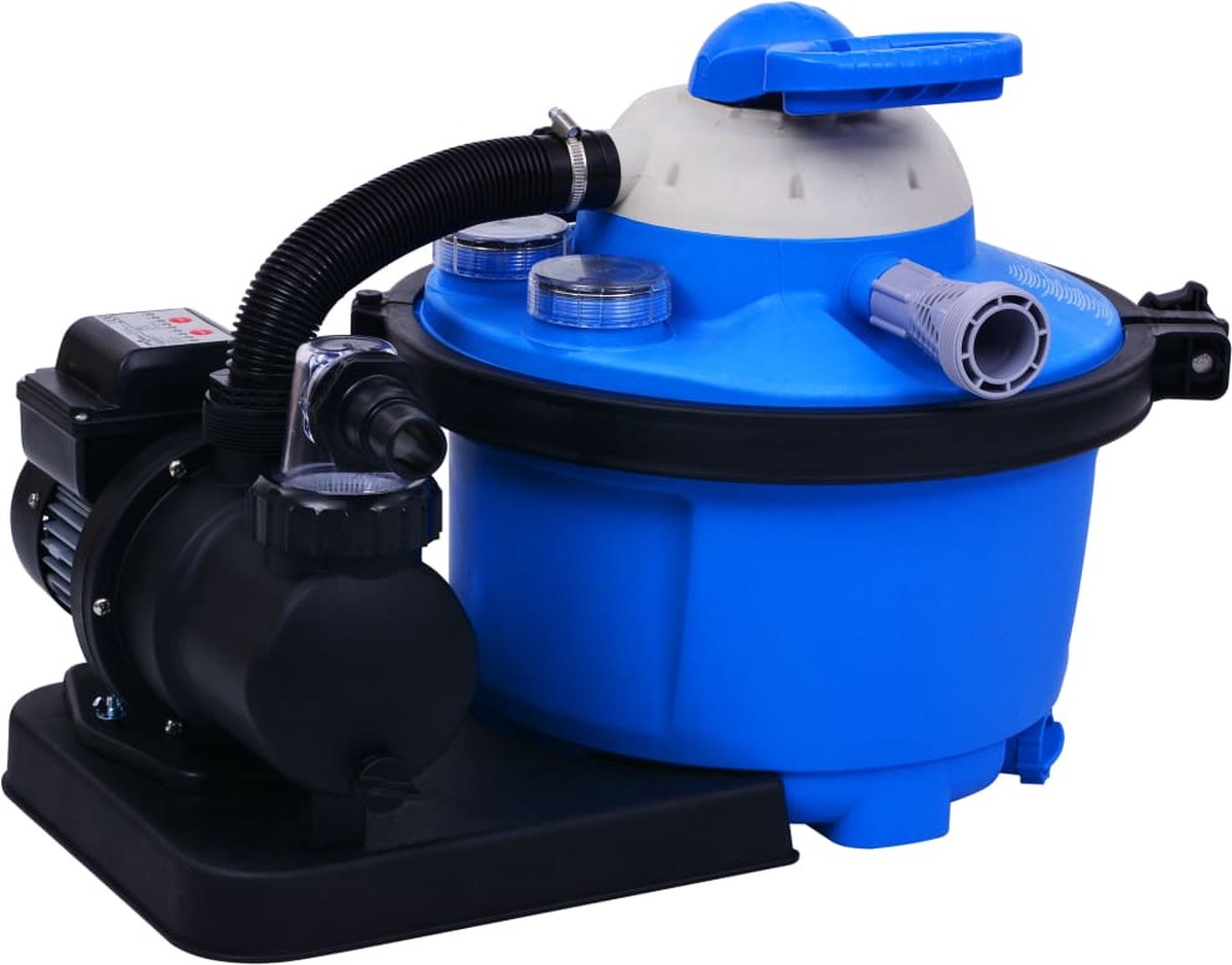 vidaXL Zandfilterpomp met timer 450 W 25 L - Blauw