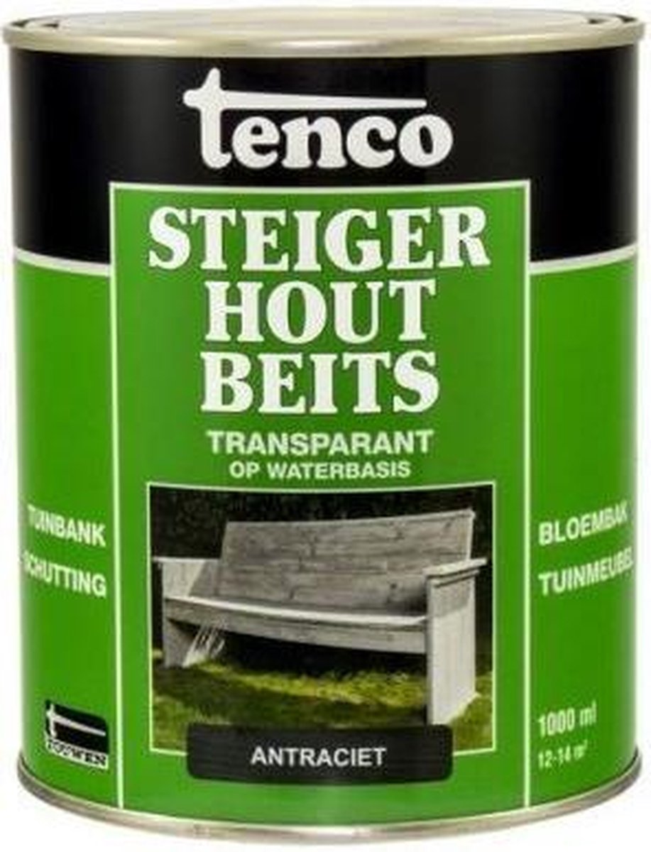 Tenco Steigerhoutbeits - Antraciet Wash - 1 l