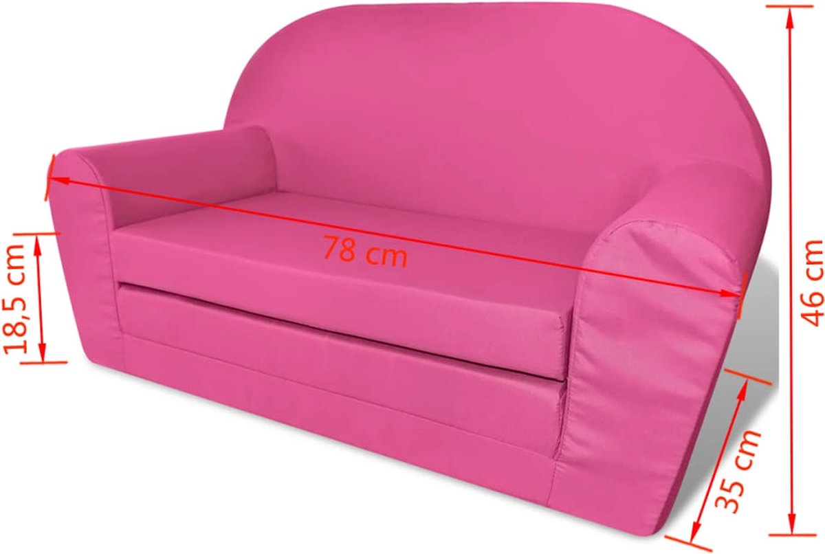 vidaXL Loungestoel voor kinderen uitklapbaar - Roze