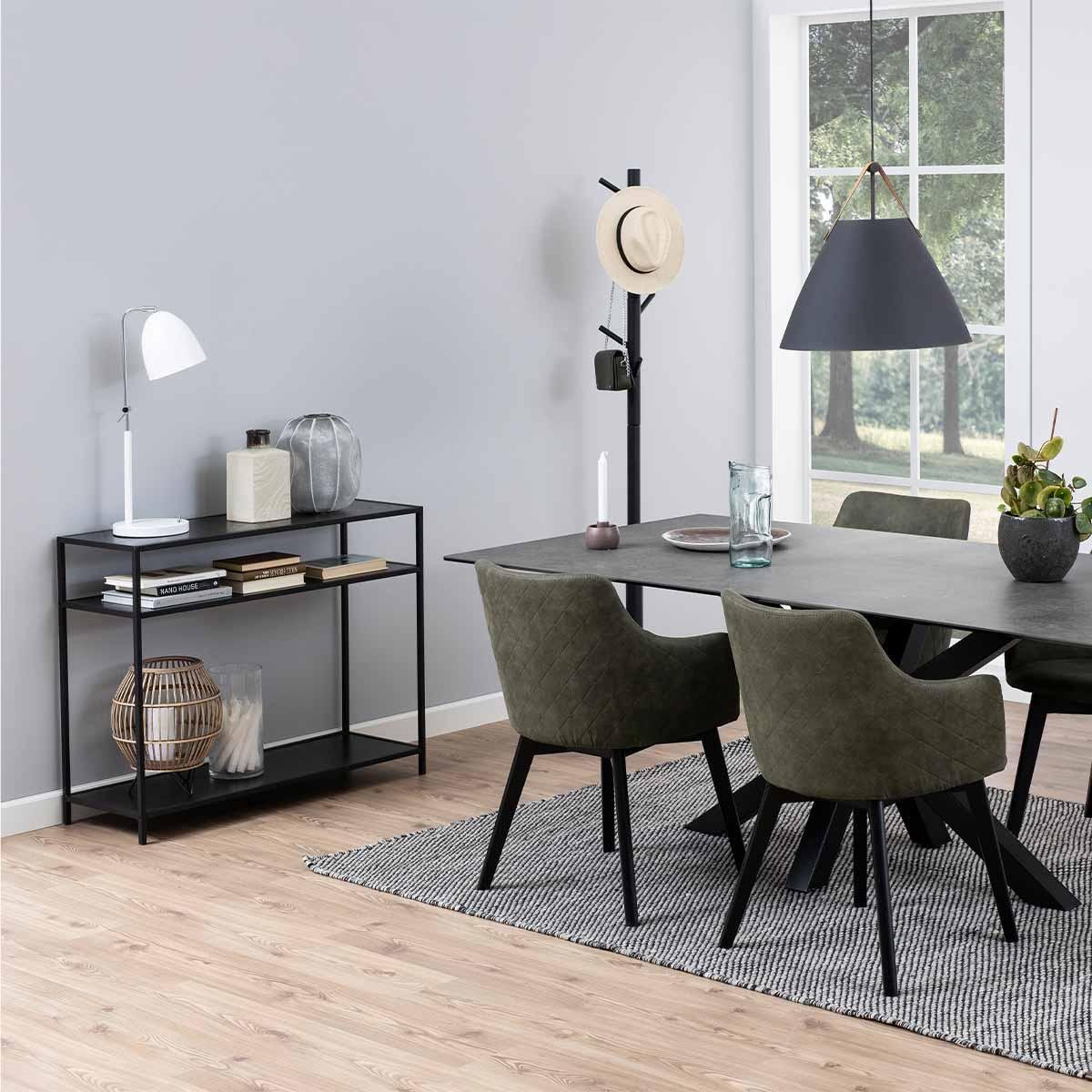 Lisomme Vic houten sidetable - 100 x 35 cm - Zwart
