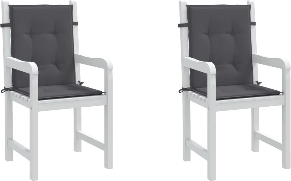 vidaXL Tuinstoelkussens 2 st 100x50x3 cm antraciet - Grijs