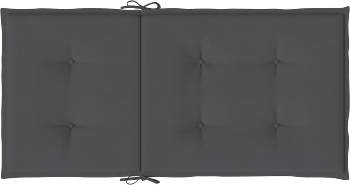 vidaXL Tuinstoelkussens 2 st 100x50x3 cm antraciet - Grijs