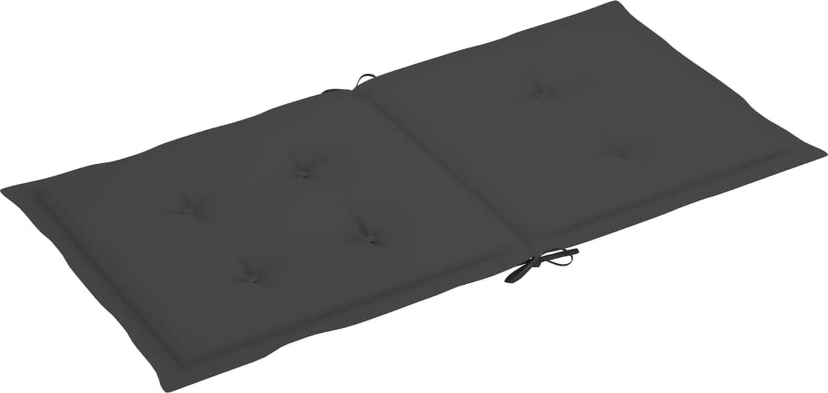 vidaXL Tuinstoelkussens 2 st 100x50x3 cm antraciet - Grijs