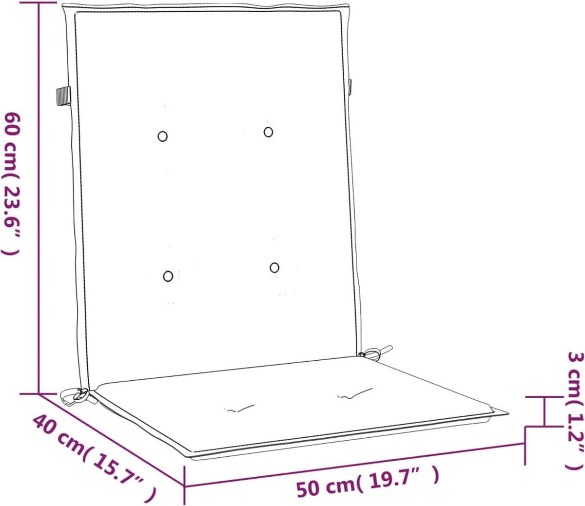 vidaXL Tuinstoelkussens 2 st 100x50x3 cm antraciet - Grijs