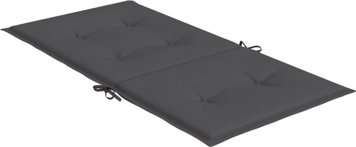 vidaXL Tuinstoelkussens 2 st 100x50x3 cm antraciet - Grijs