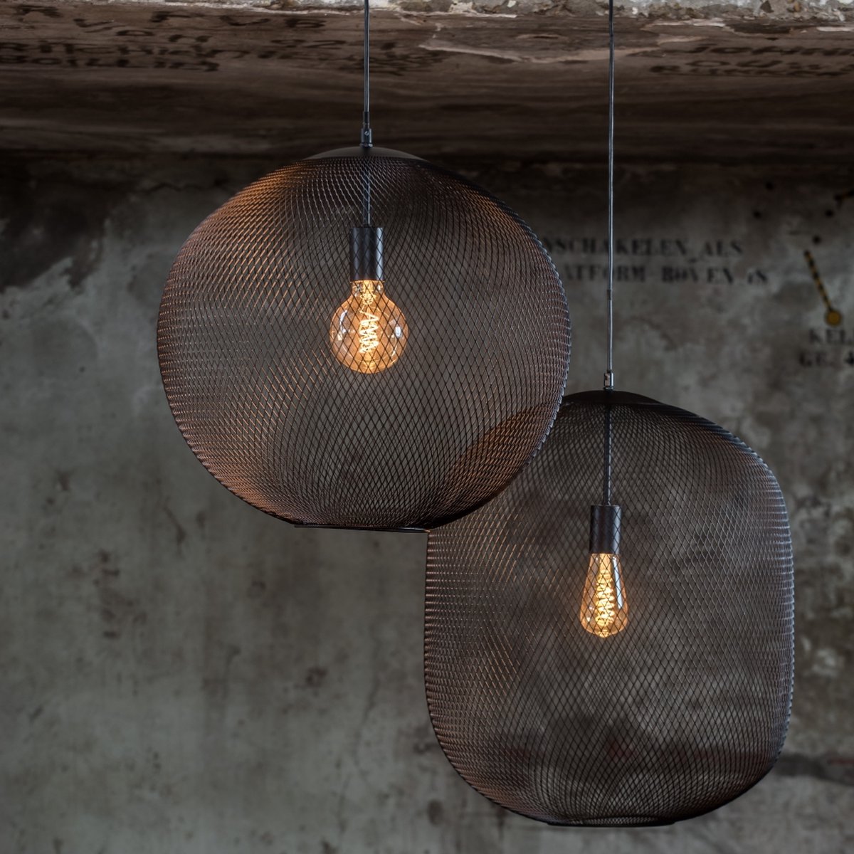 Light & Living Hanglamp Ø50x56 cm REILLEY mat - Zwart