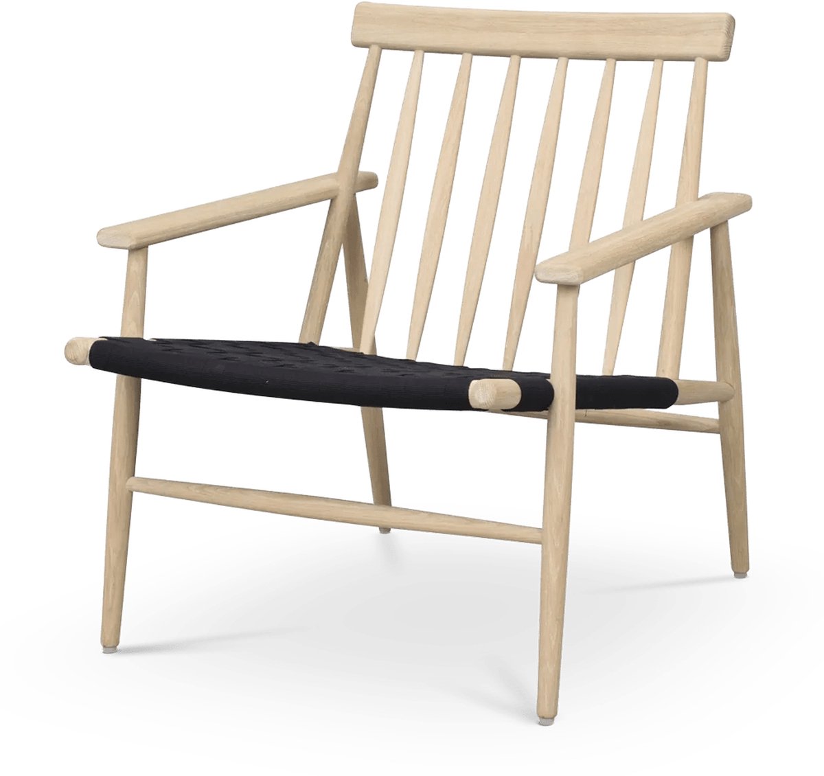 Rowico Canwood Fauteuil - Whitewash Eiken - Zwarte Zitting - Bruin