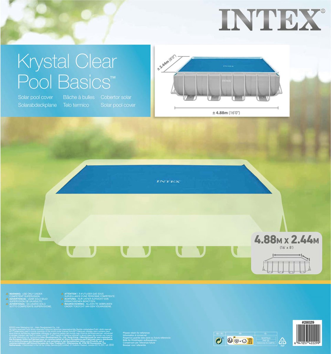 Intex Solarzwembadhoes 476x234 cm polyetheen - Blauw