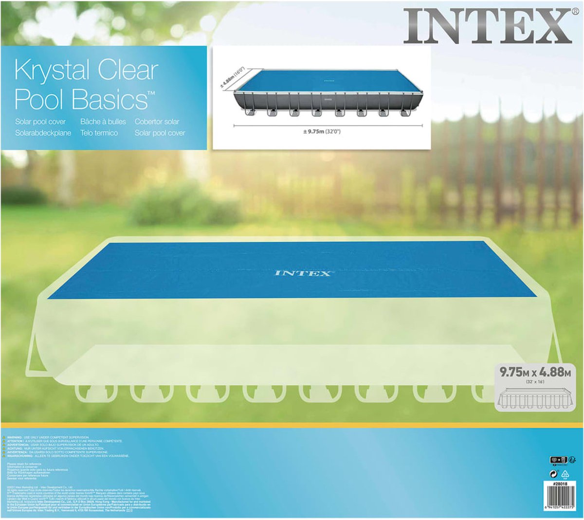 Intex Solarzwembadhoes 960x466 cm polyetheen - Blauw