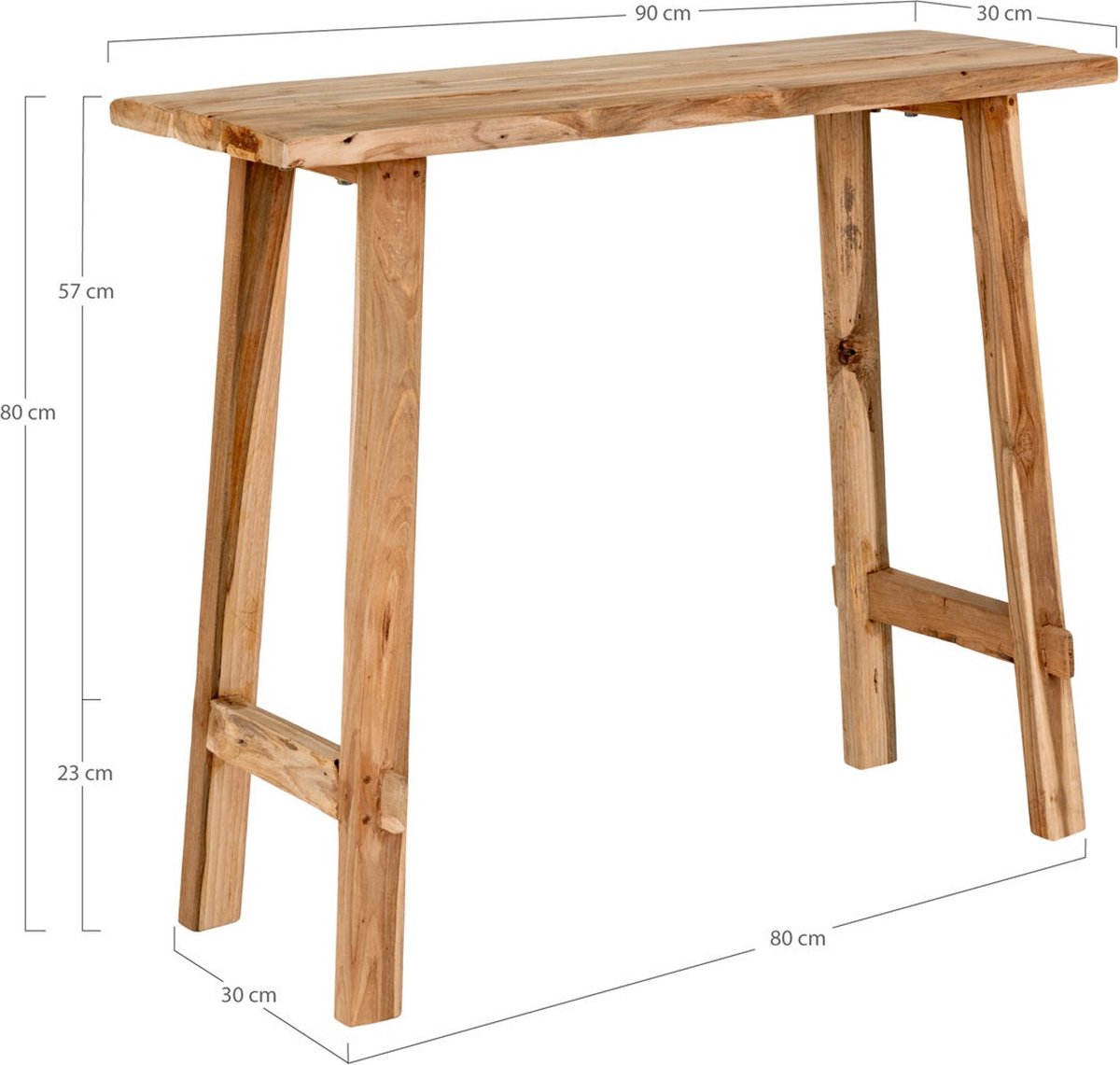 Artichok Guusje houten sidetable naturel - 90 x 30 cm - Bruin