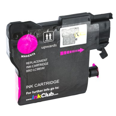 inkClub Inktcartridge, vervangt Brother LC985M, magenta, 800 pagina's KBA044 Replace: LC985M