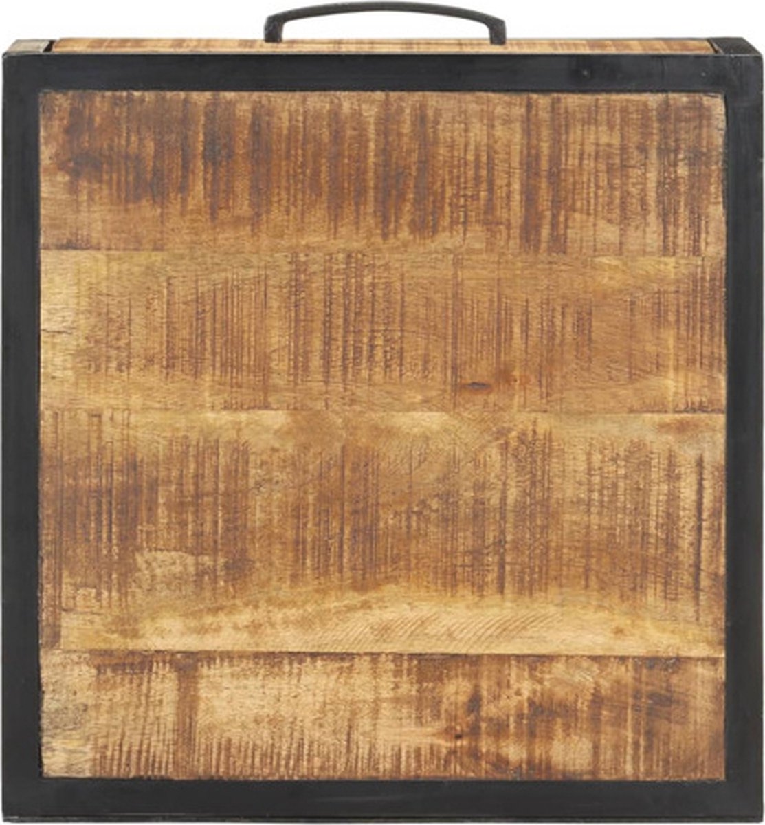vidaXL Nachtkastje 40x40x35 cm ruw mangohout - Bruin