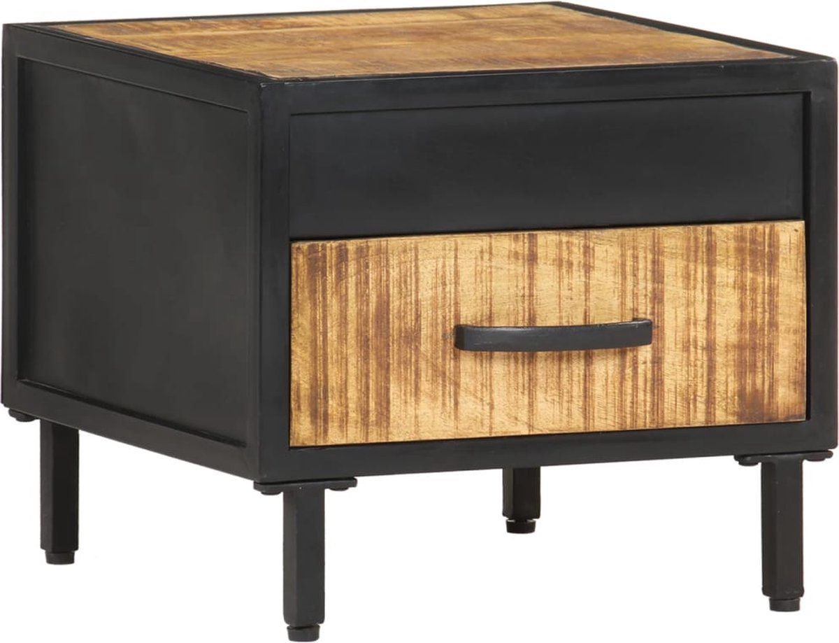 vidaXL Nachtkastje 40x40x35 cm ruw mangohout - Bruin