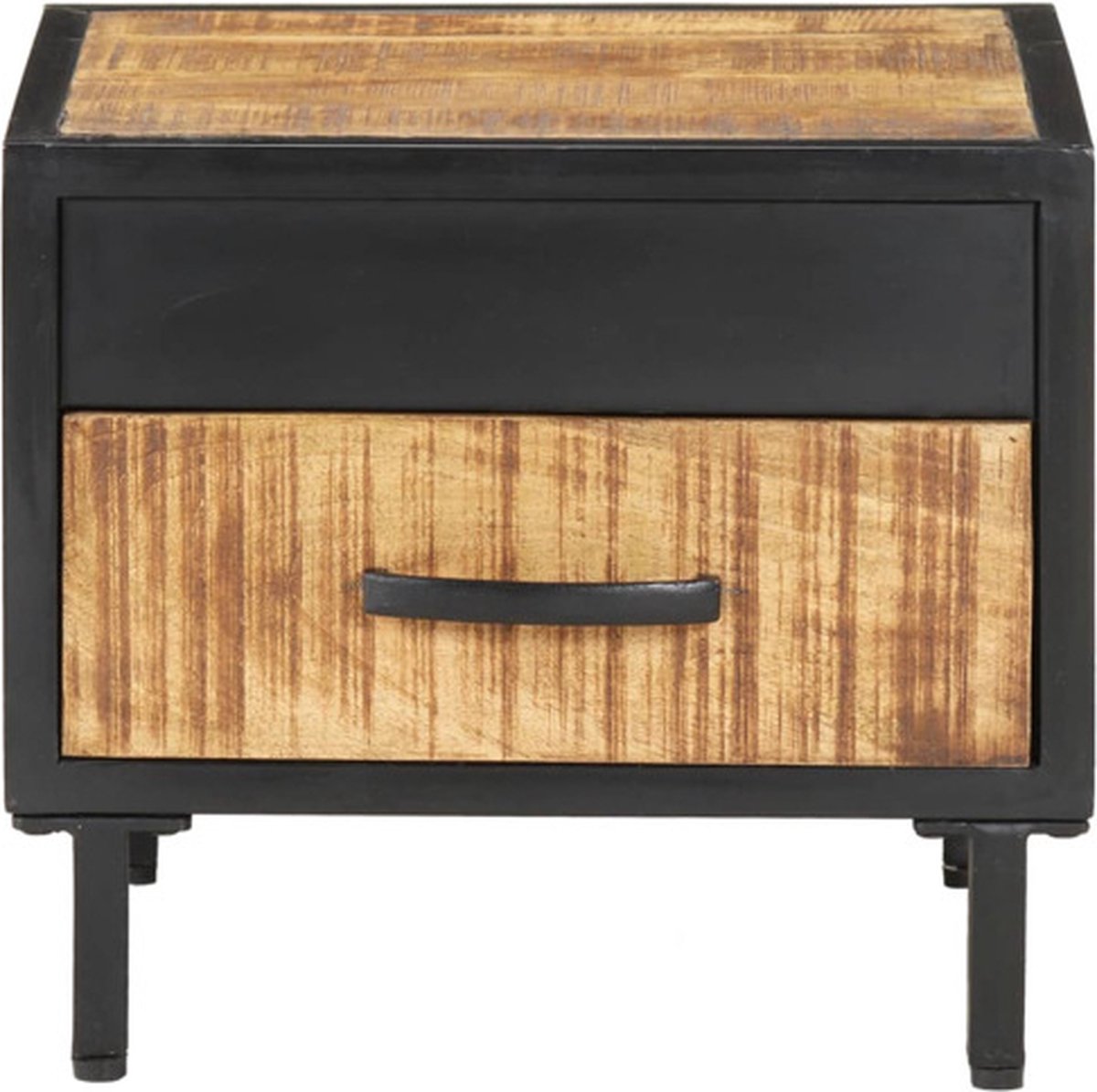 vidaXL Nachtkastje 40x40x35 cm ruw mangohout - Bruin