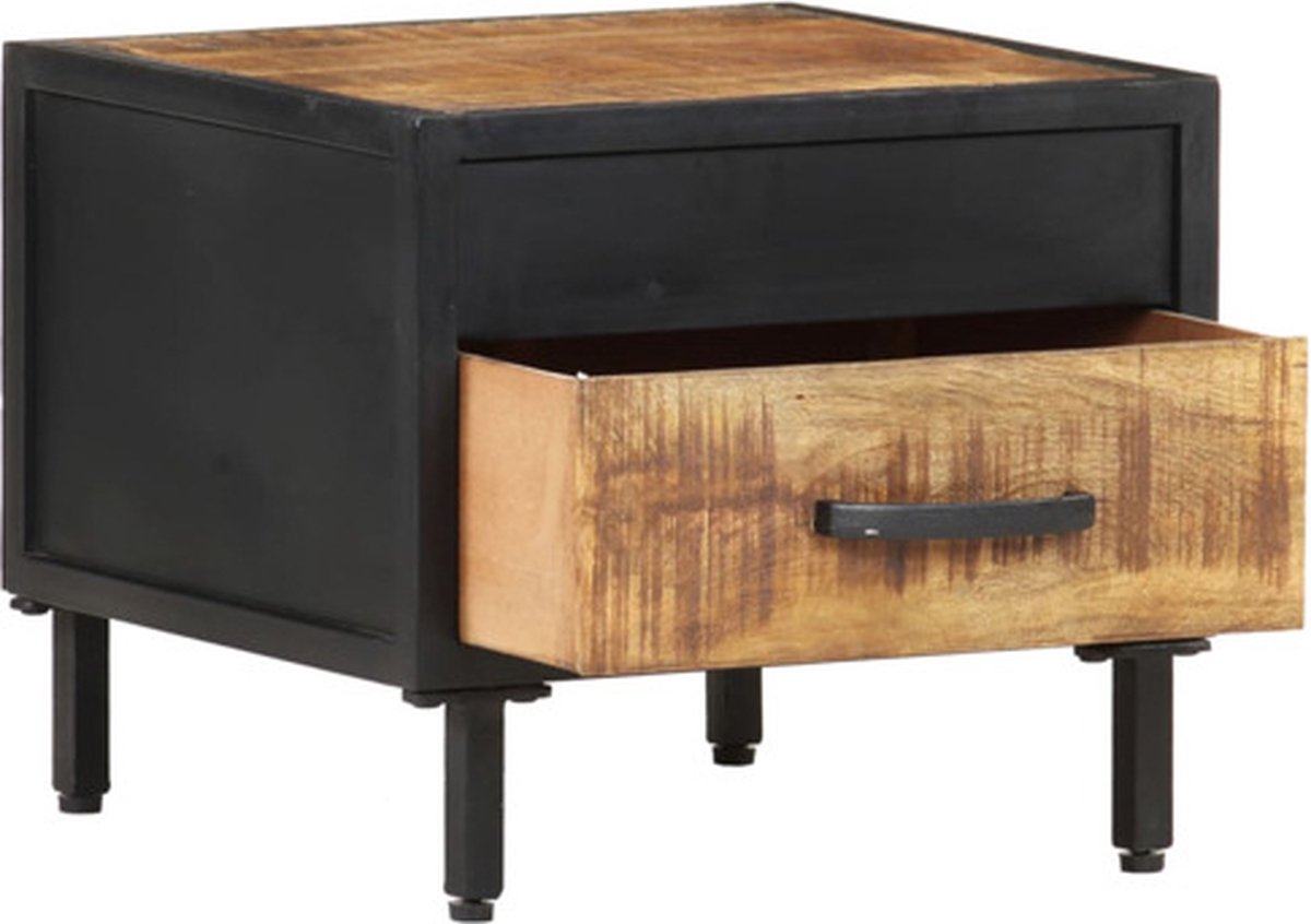 vidaXL Nachtkastje 40x40x35 cm ruw mangohout - Bruin